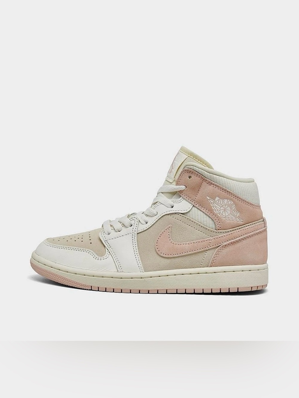 NIB Women Nike Air Jordan 1 Mid SE  FQ1926-161 Coconut Milk/Legend Pink/Sail
